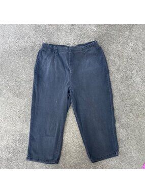 Vintage Faded Glory Gray Capri Stretch Womens L Y2K Distressed Grunge Streetwear